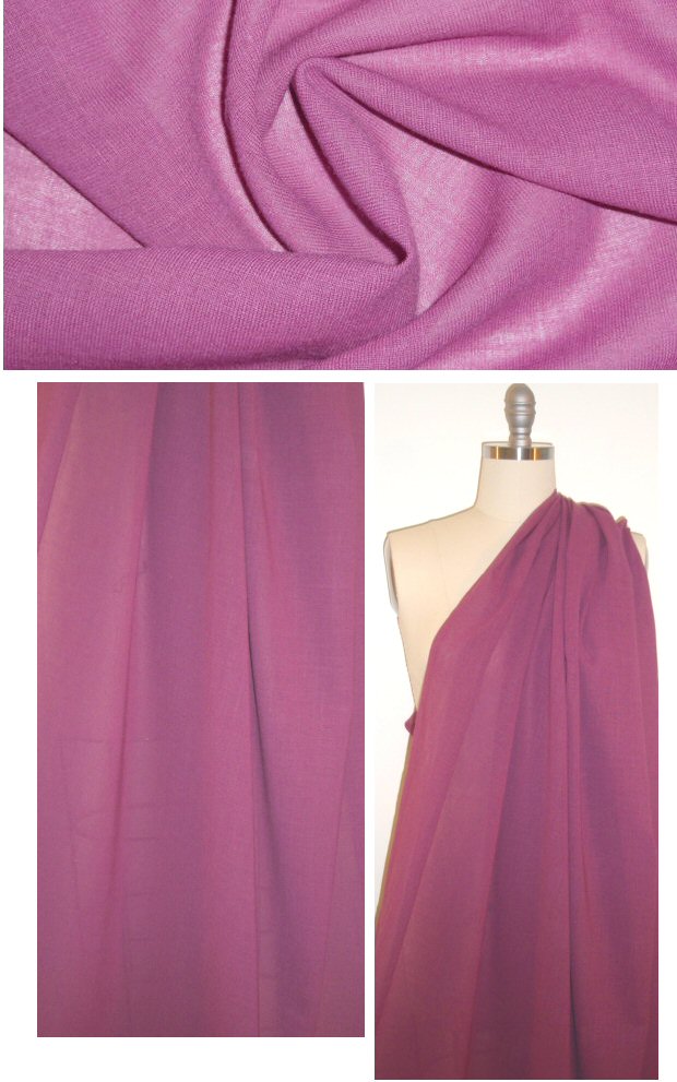 Italian gauzy wool crepe - raspberry cream .75 yds