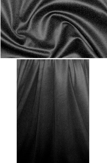 Italian wool melton - black 1.45 yds
