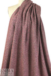 designer pink/chocolate wool blend herringbone woven 2.75 yd