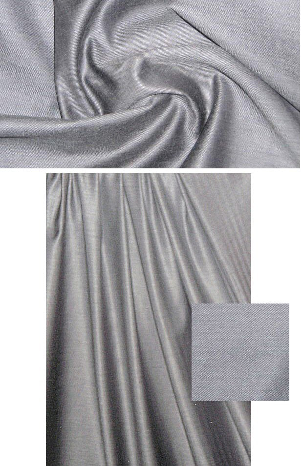 Derek Lam lustrous gray dressy stretch twill 1.125 yds