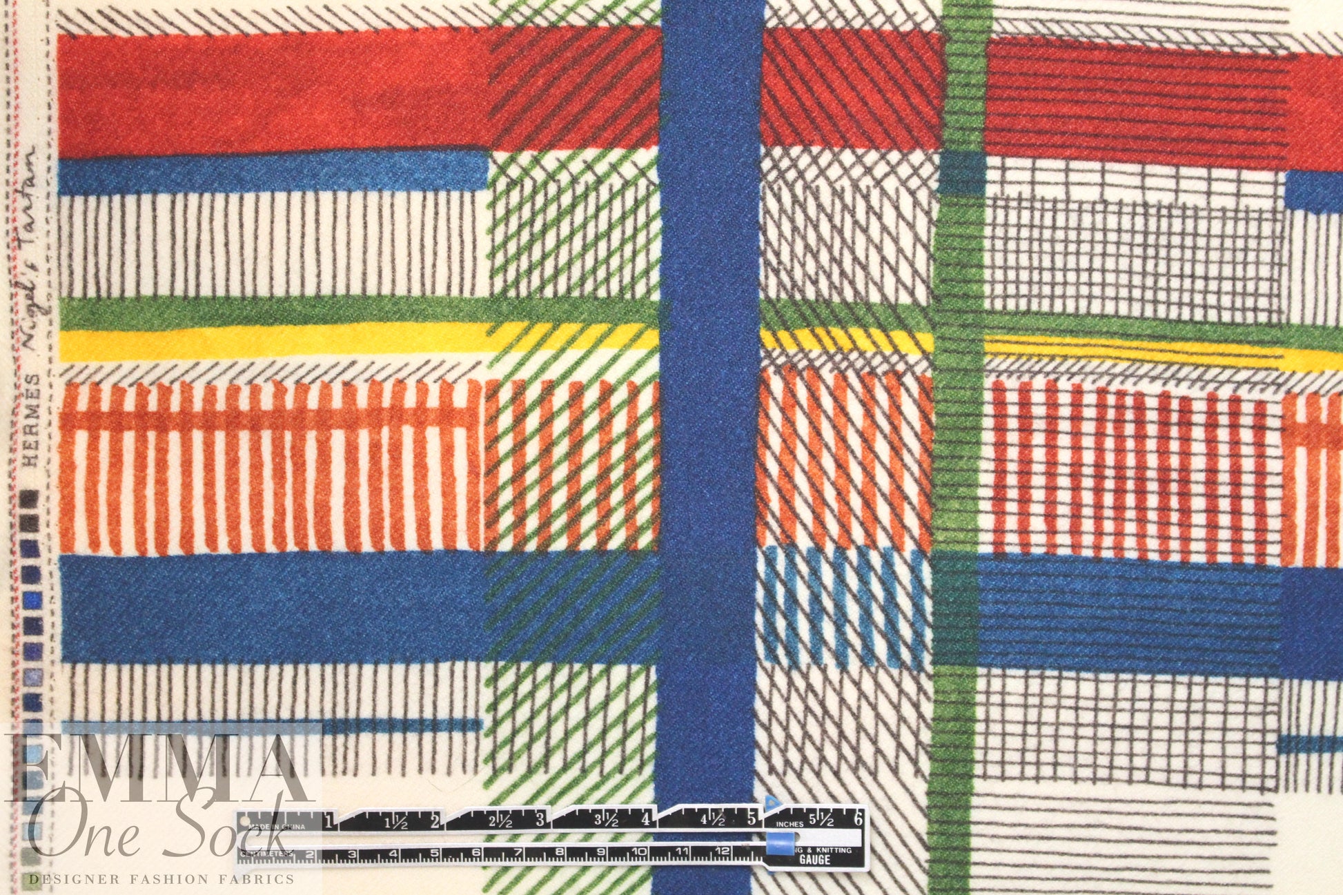 signature designer Italian printed virgin wool