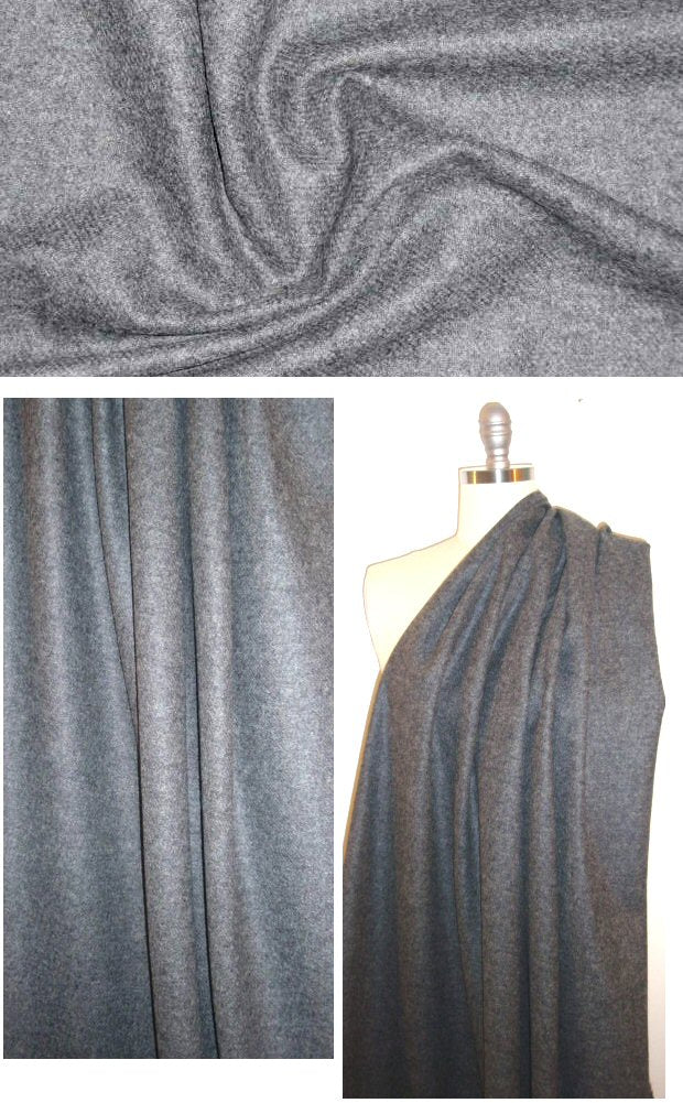 Italian all wool blend luxury tweed - charcoal 2.25 yds