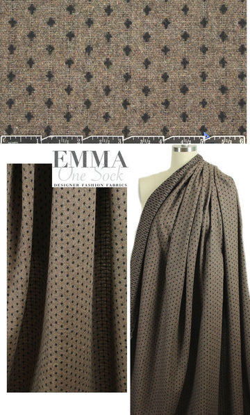 Japanese cross stitch embroidered wool - rustic brown