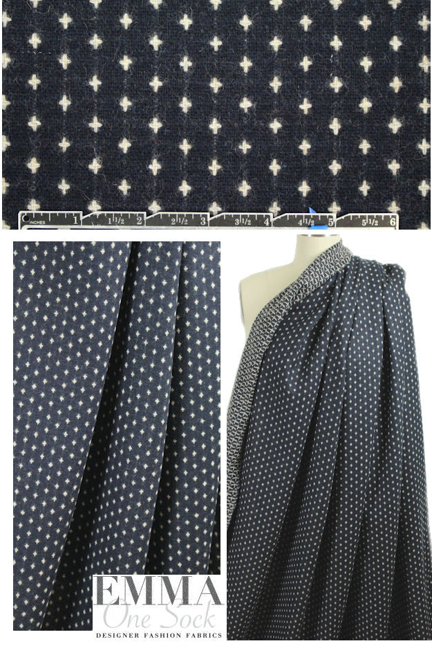 Japanese cross stitch embroidered wool - black