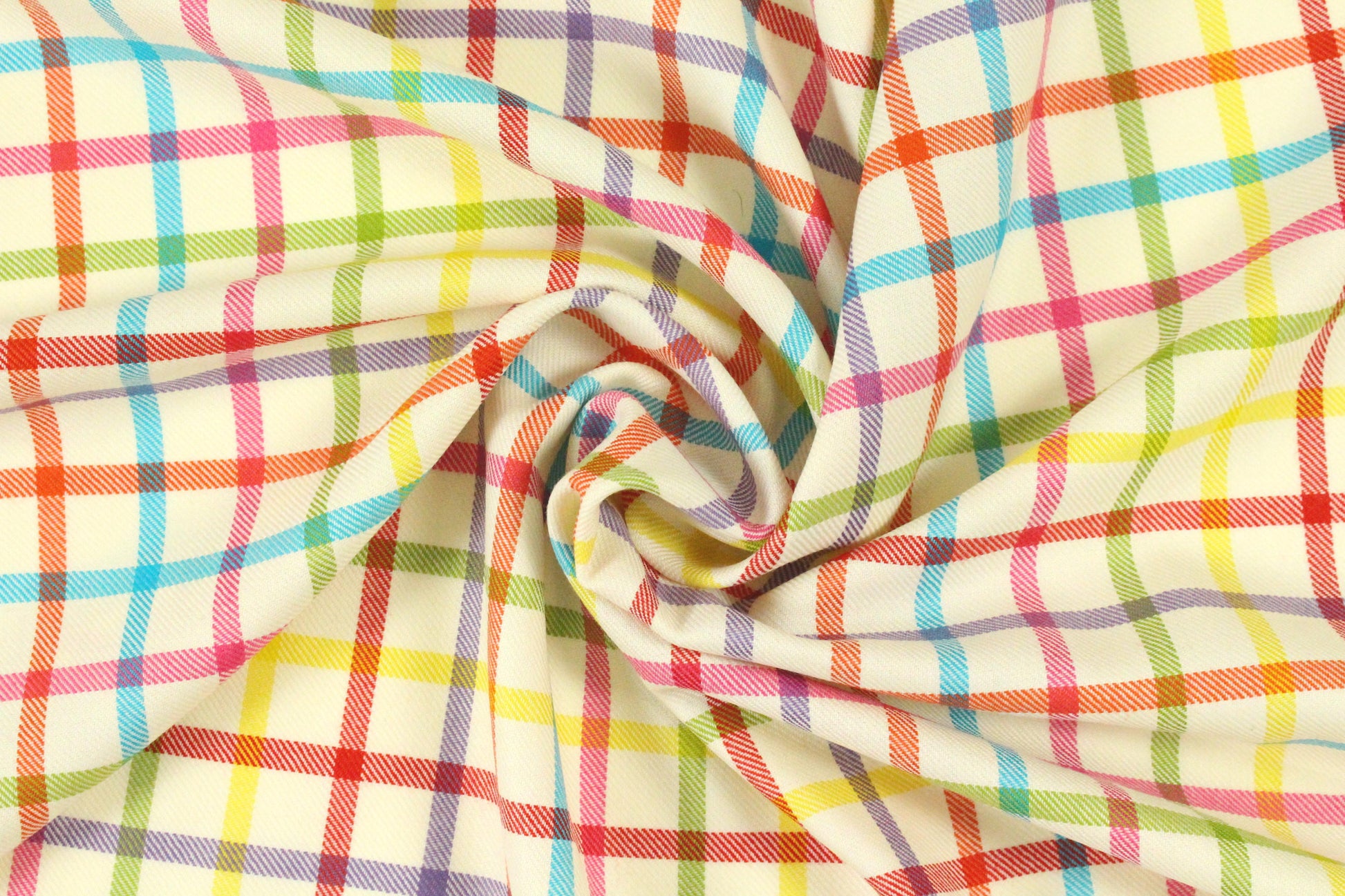 Italian colorful plaid all-wool twill weave suiting 1.75 yd