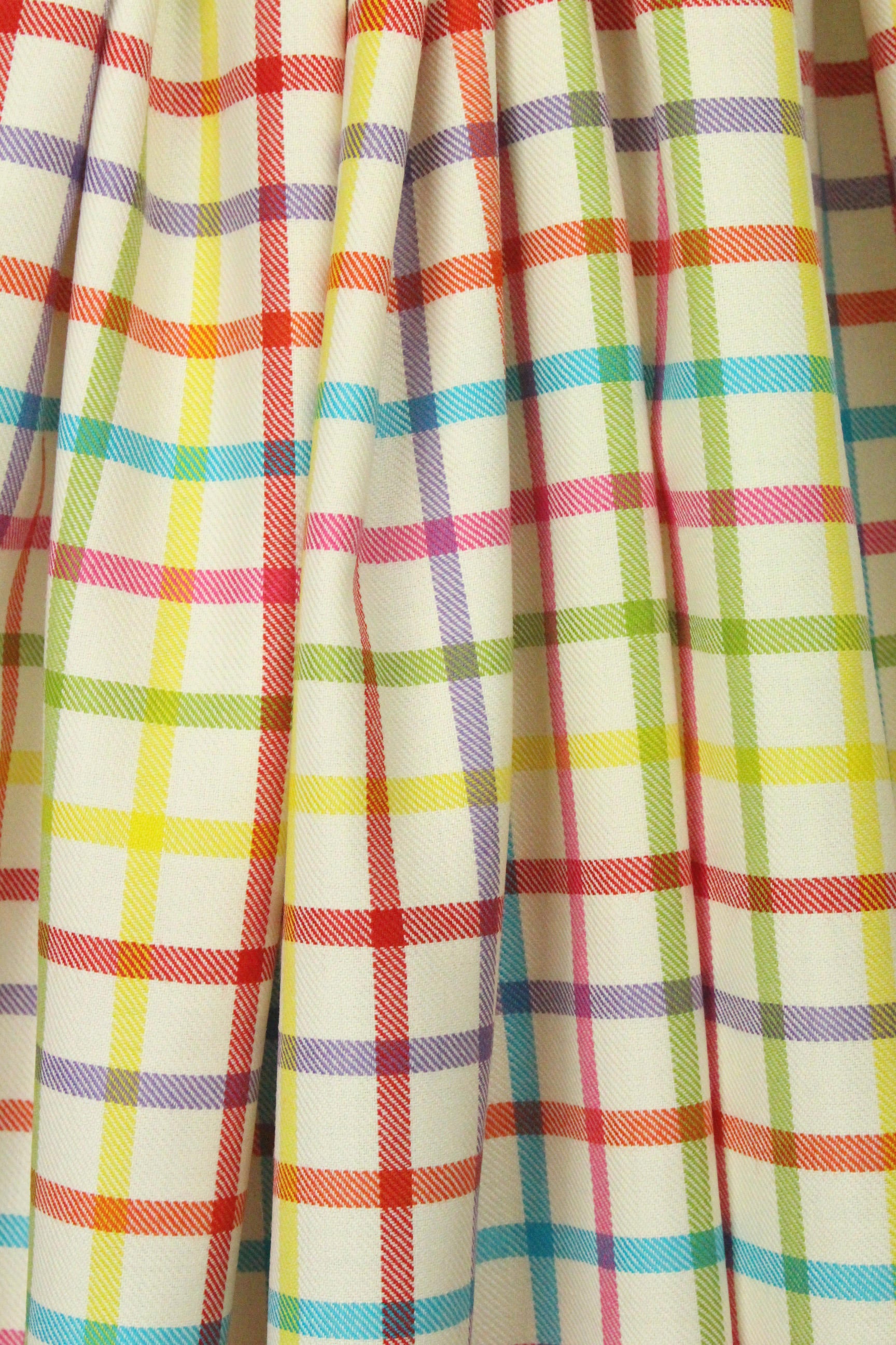Italian colorful plaid all-wool twill weave suiting 2 yd