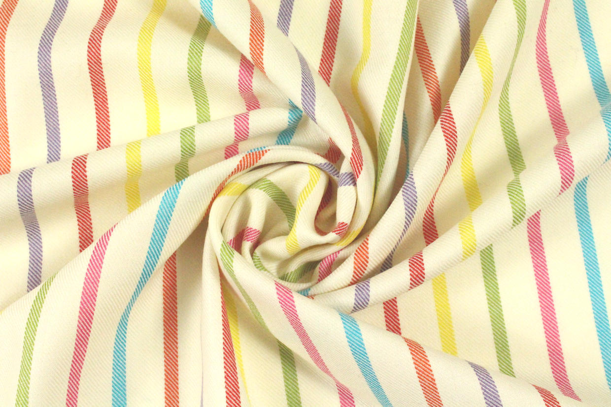Italian colorful stripe all-wool twill weave suiting 1.875 yd