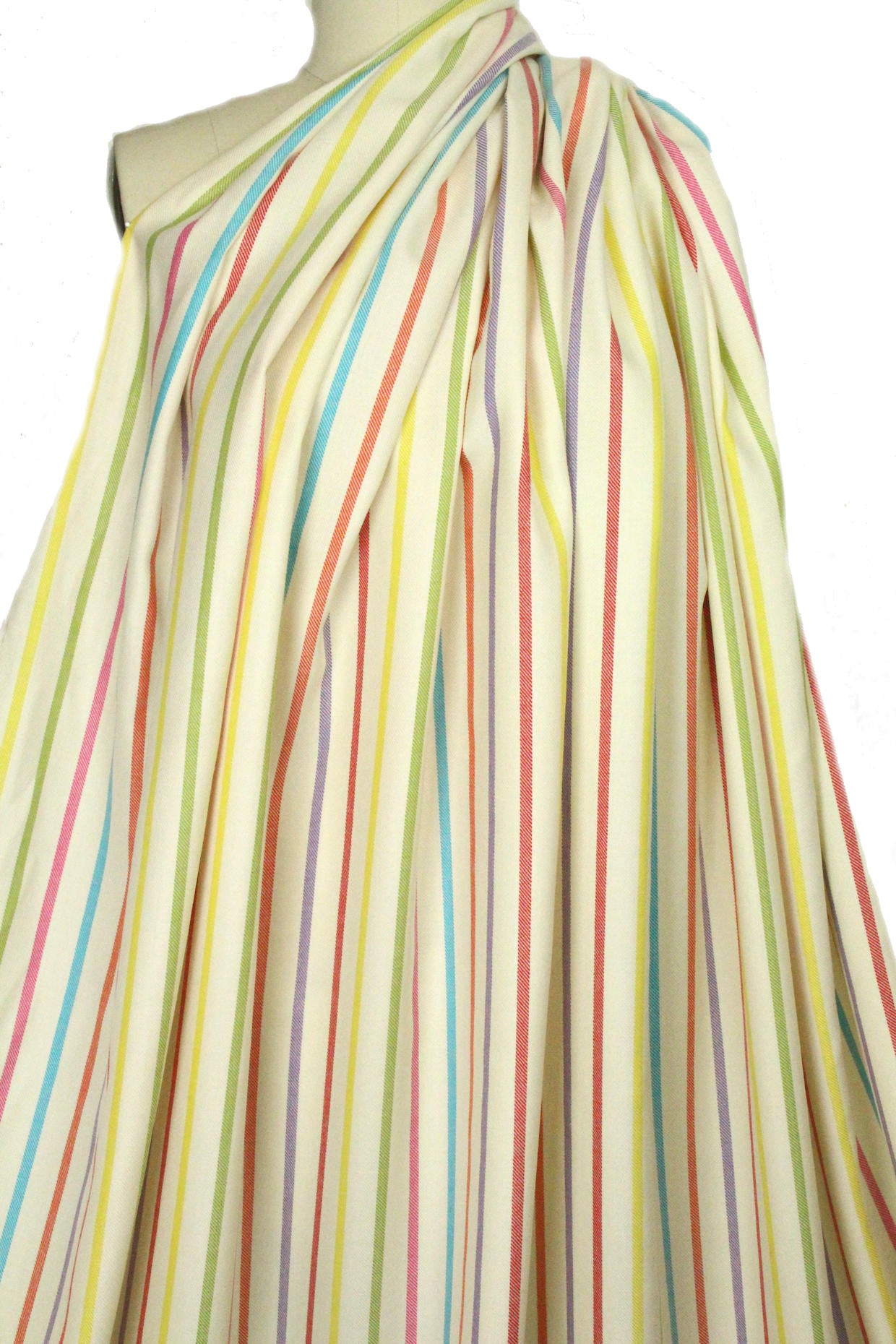 Italian colorful stripe all-wool twill weave suiting