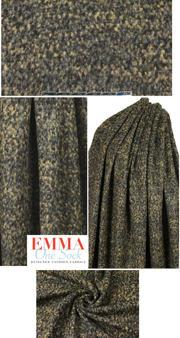 Italian mottled earthtones wool blend boucle'