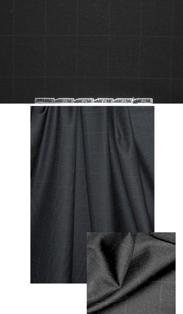Italian wool windowpane woven - black 1.4 yd