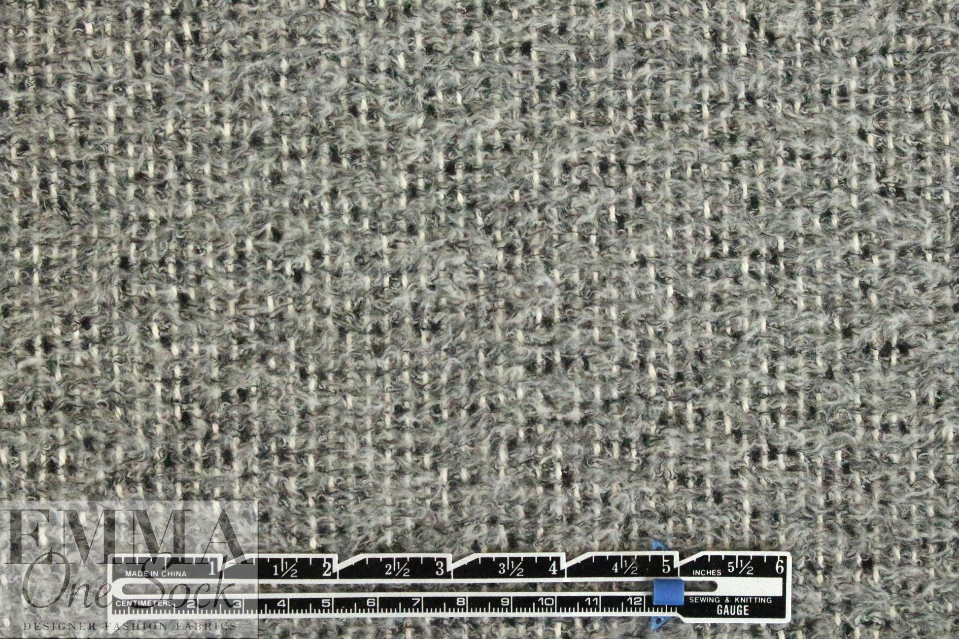 Italian wool/mohair tweedy woven - black/gray/cream