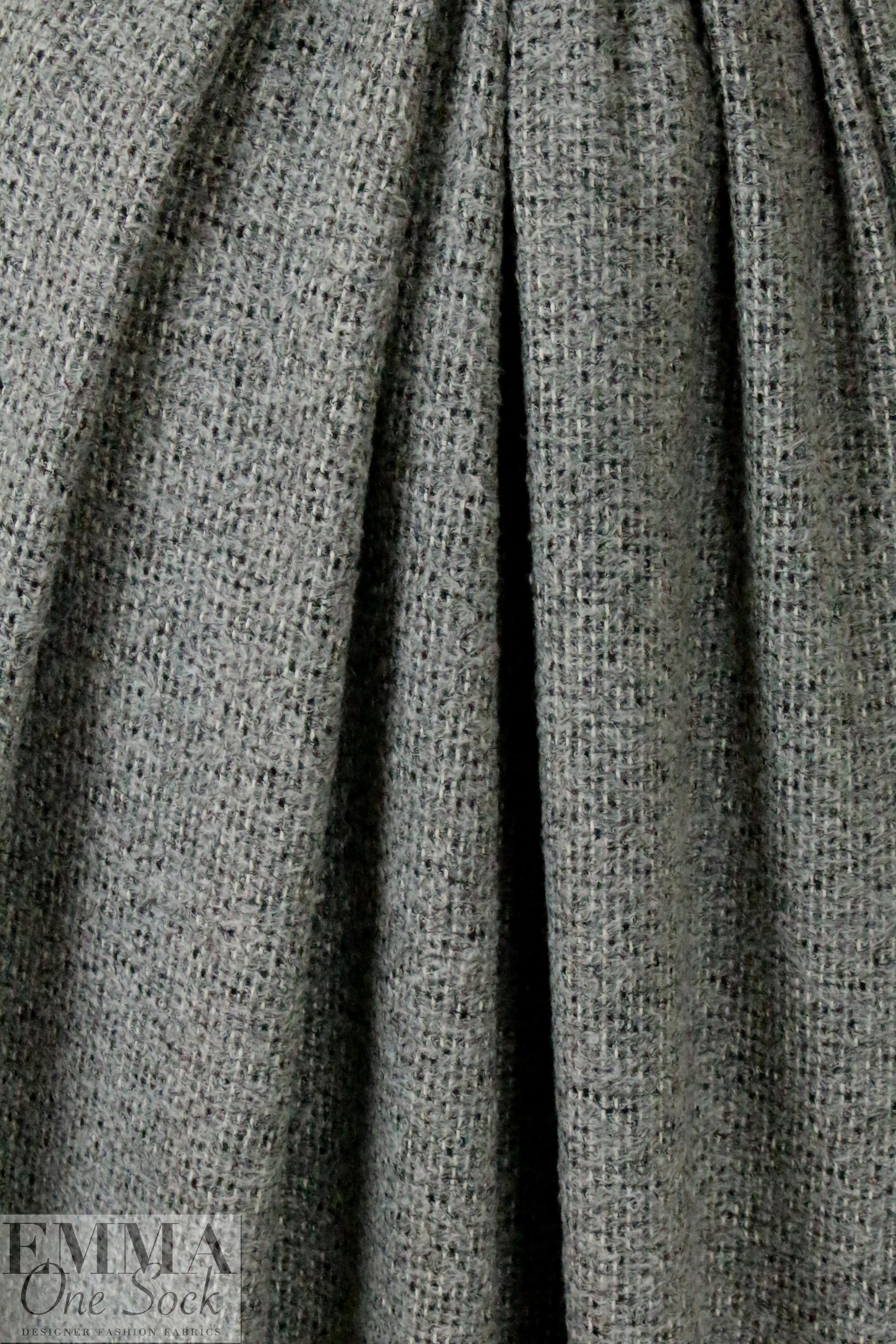 Italian wool/mohair tweedy woven - black/gray/cream