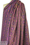 Italian mod graphic wool suiting - fuschia/denim
