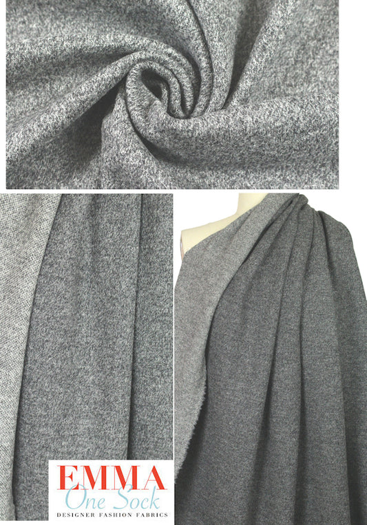 Italian sweatery wool doubleknit - granite