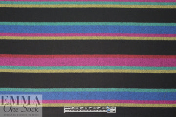 Italian wool doublecloth coating - colorful stripe 2.5 yd