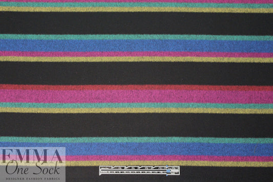 Italian wool doublecloth coating - colorful stripe .75 yds