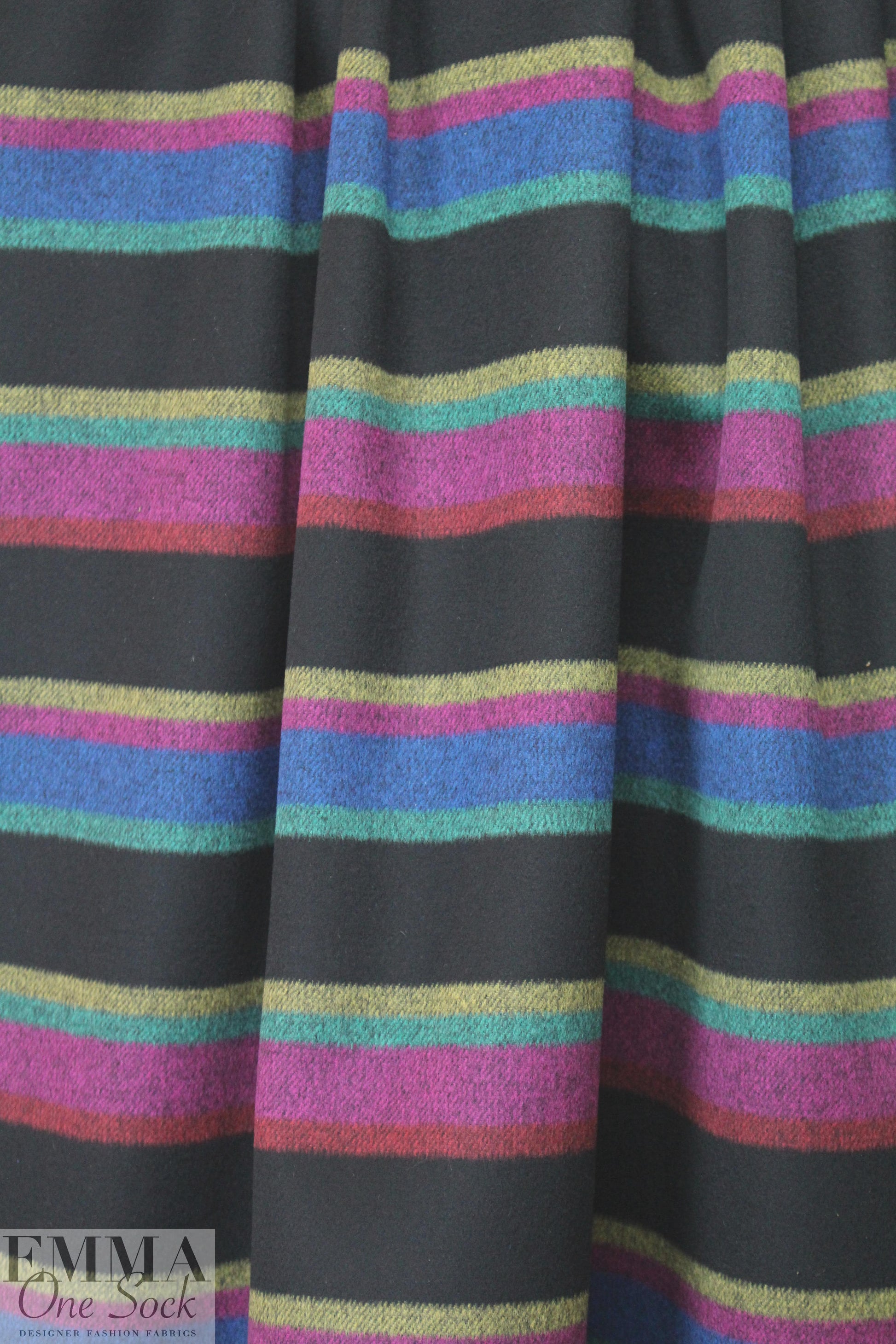 Italian wool doublecloth coating - colorful stripe 2 yds