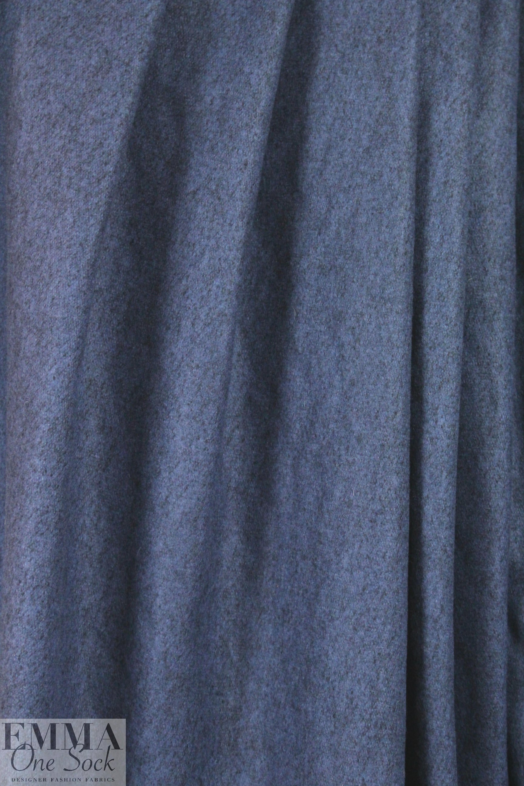 Italian cadet/charcoal brushed wool blend tweed 1.66 yds