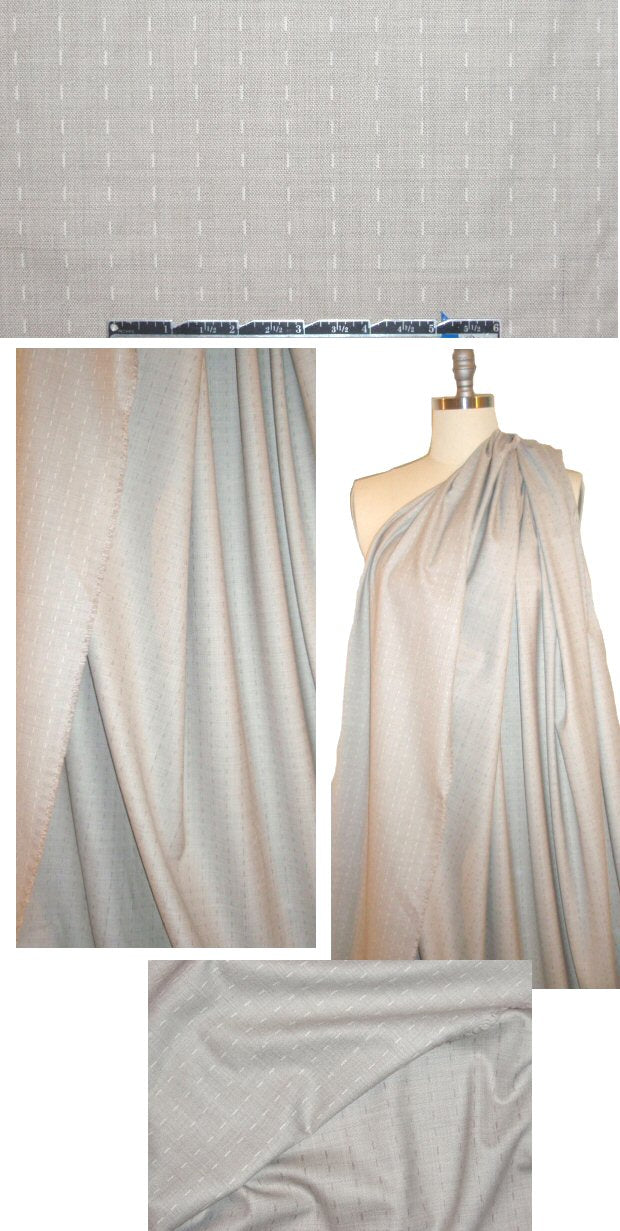 Italian stretch wool suiting - oatmeal gray dash