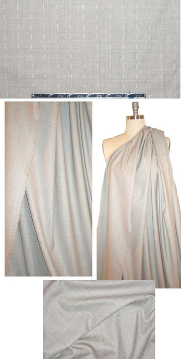 Italian stretch wool suiting - oatmeal gray dash