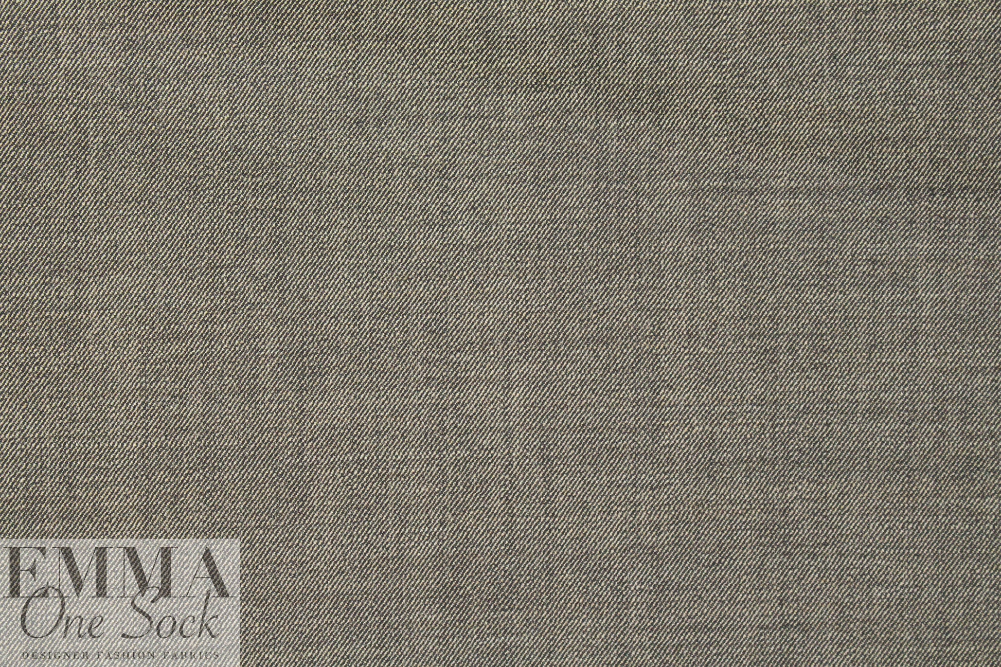 Italian wool 'denim' stretch woven - espresso/natural