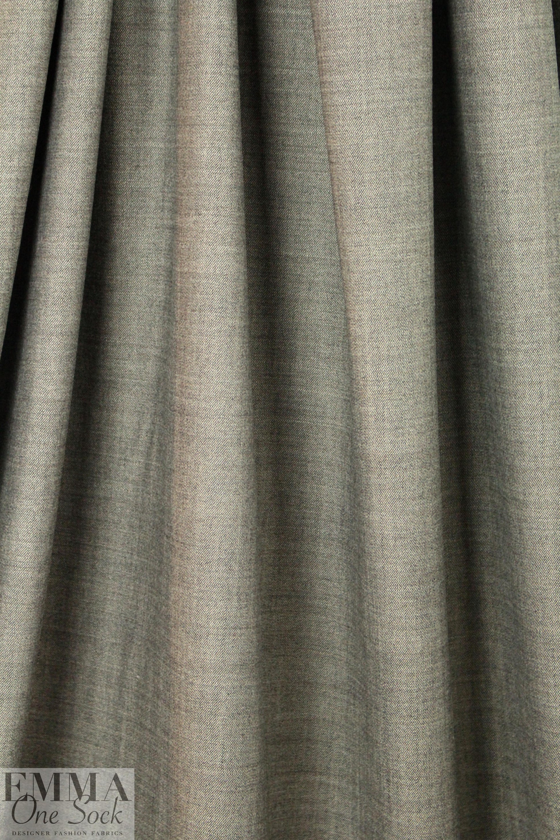 Italian wool 'denim' stretch woven - espresso/natural