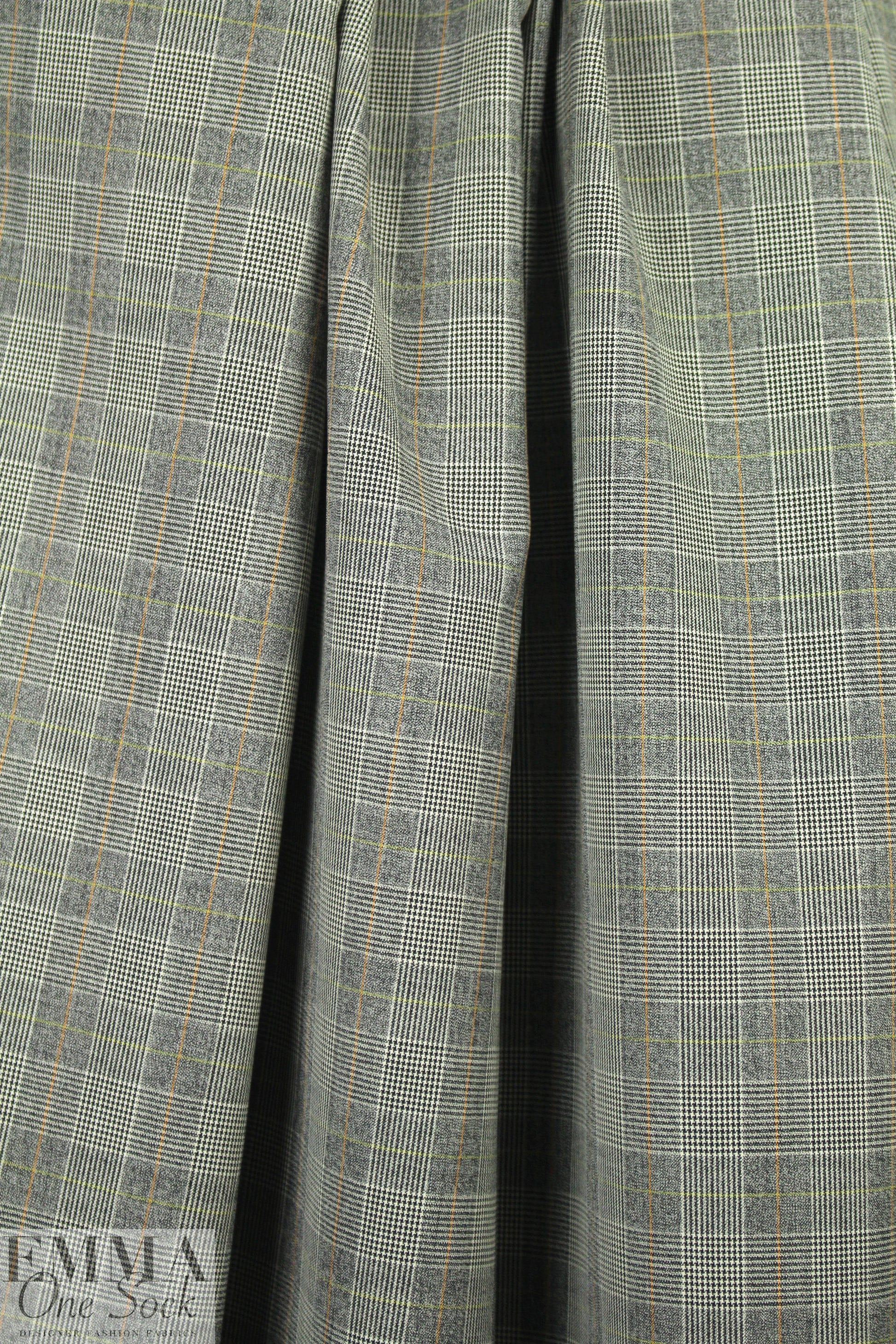 Italian all-wool french roast/sand glen plaid suiting