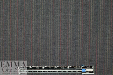 Italian all-wool off-black striped suiting 2.25 yd