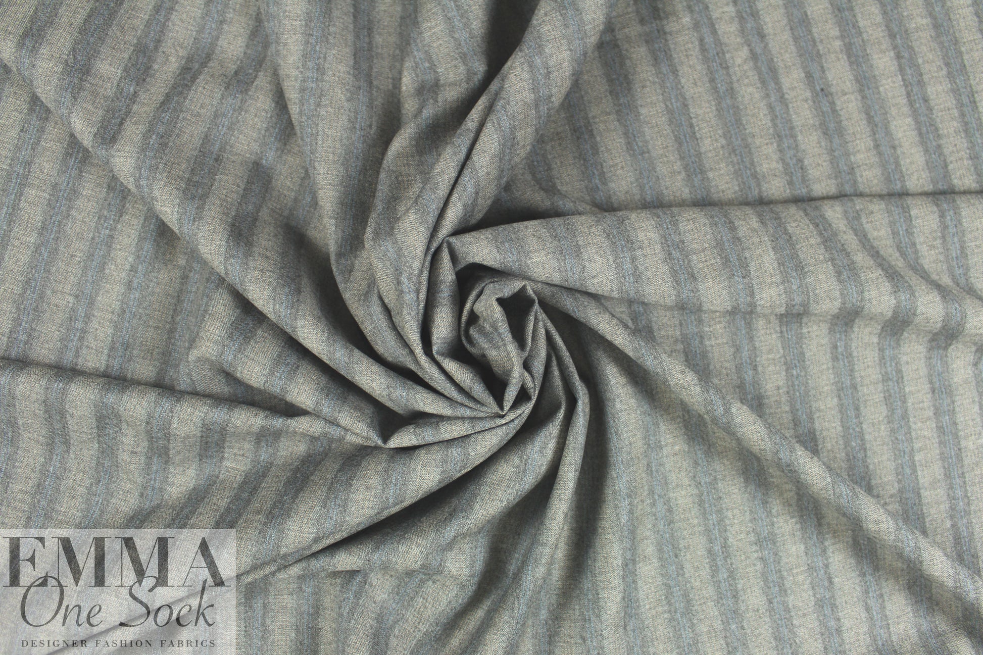 Italian all-wool gray/blue/orange striped suiting 1.25 yds