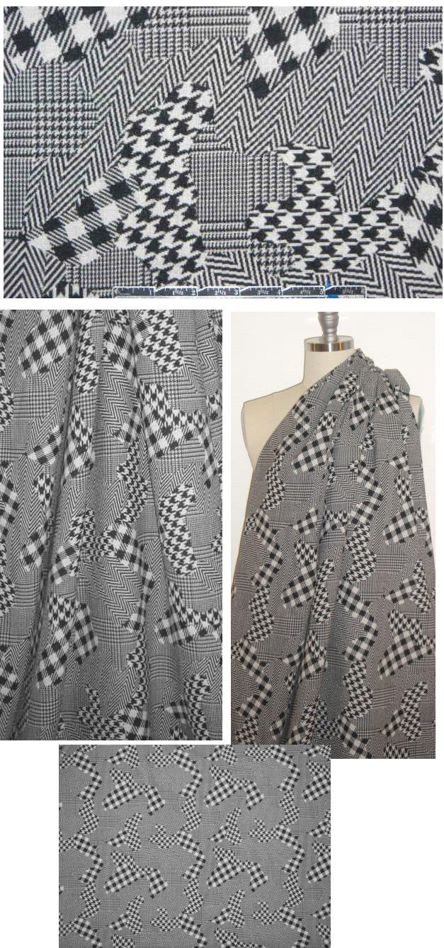 Derek L@m wool herring-hound jacquard suiting 1.5 yd