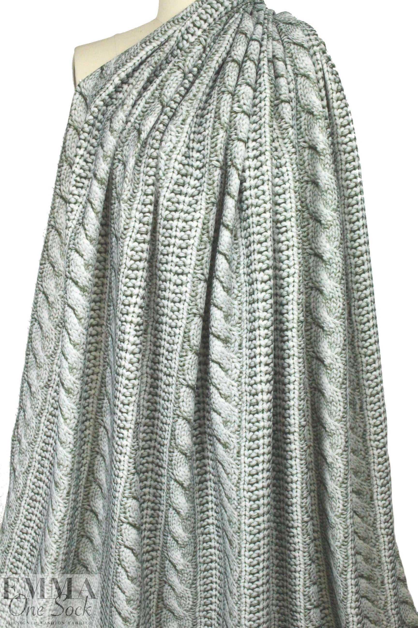 Yiga1 Azroue1 'cable stitch' stretch wool twill