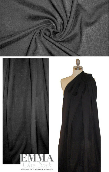 Italian all wool double gauze - black