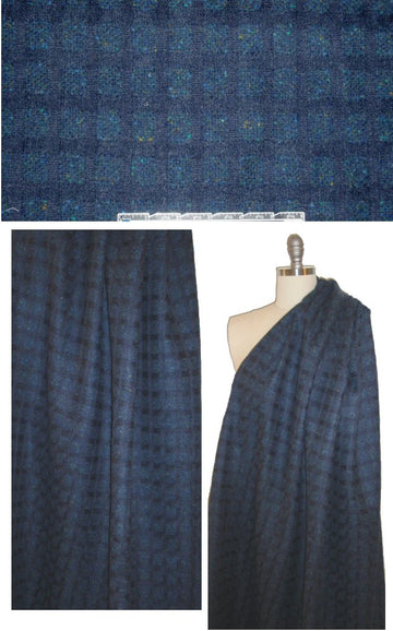 Italian novelty weave indigo wool suiting/coating