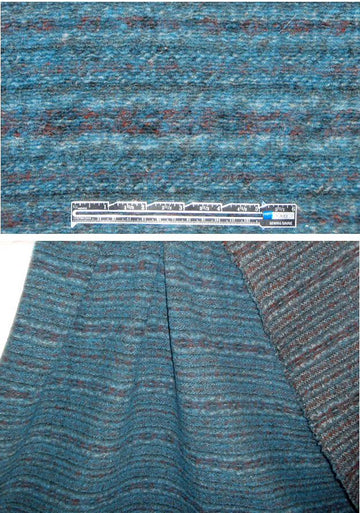 Italian 'fairisle' design teal tones wool fleece 3 yds