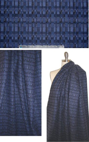 Italian geometric jacquard weave wool suiting/coating