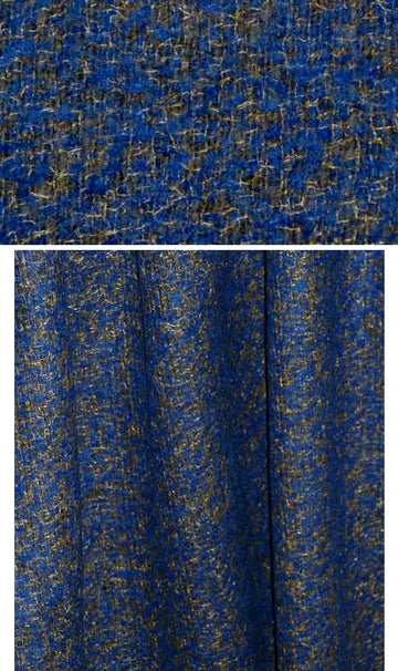 Italian fancy blue/gold wool woven