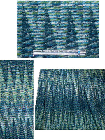 Italian 'jester' design teal tones wool fleece 1.25 yd
