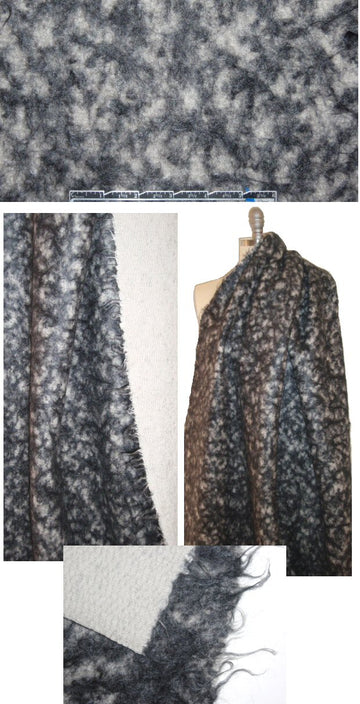 NY designer mohair infused wool textured coating