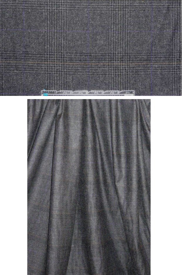 Italian super soft glen plaid drapey wool suiting