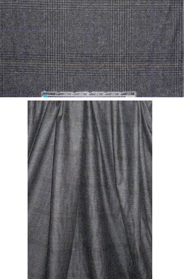 Italian super soft glen plaid drapey wool suiting