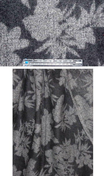 Italian all wool floral silhouette fancy weave