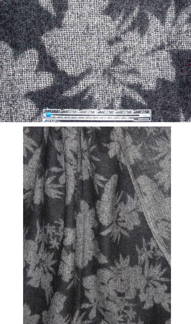 Italian all wool floral silhouette fancy weave 2.75 yds