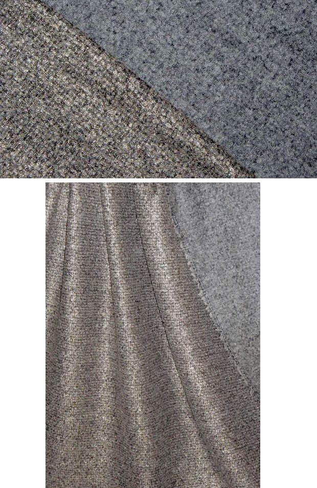 Italian all wool gold-dusted charcoal boucle'