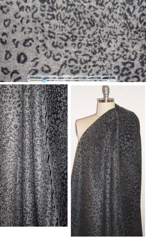 Italian cheetah design brushed wool woven