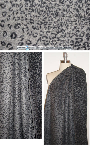 Italian cheetah design brushed wool woven