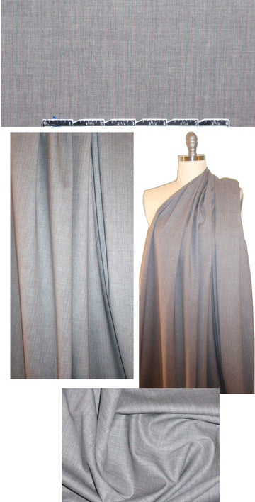 Italian stretch wool pinstripe woven - gray/pink