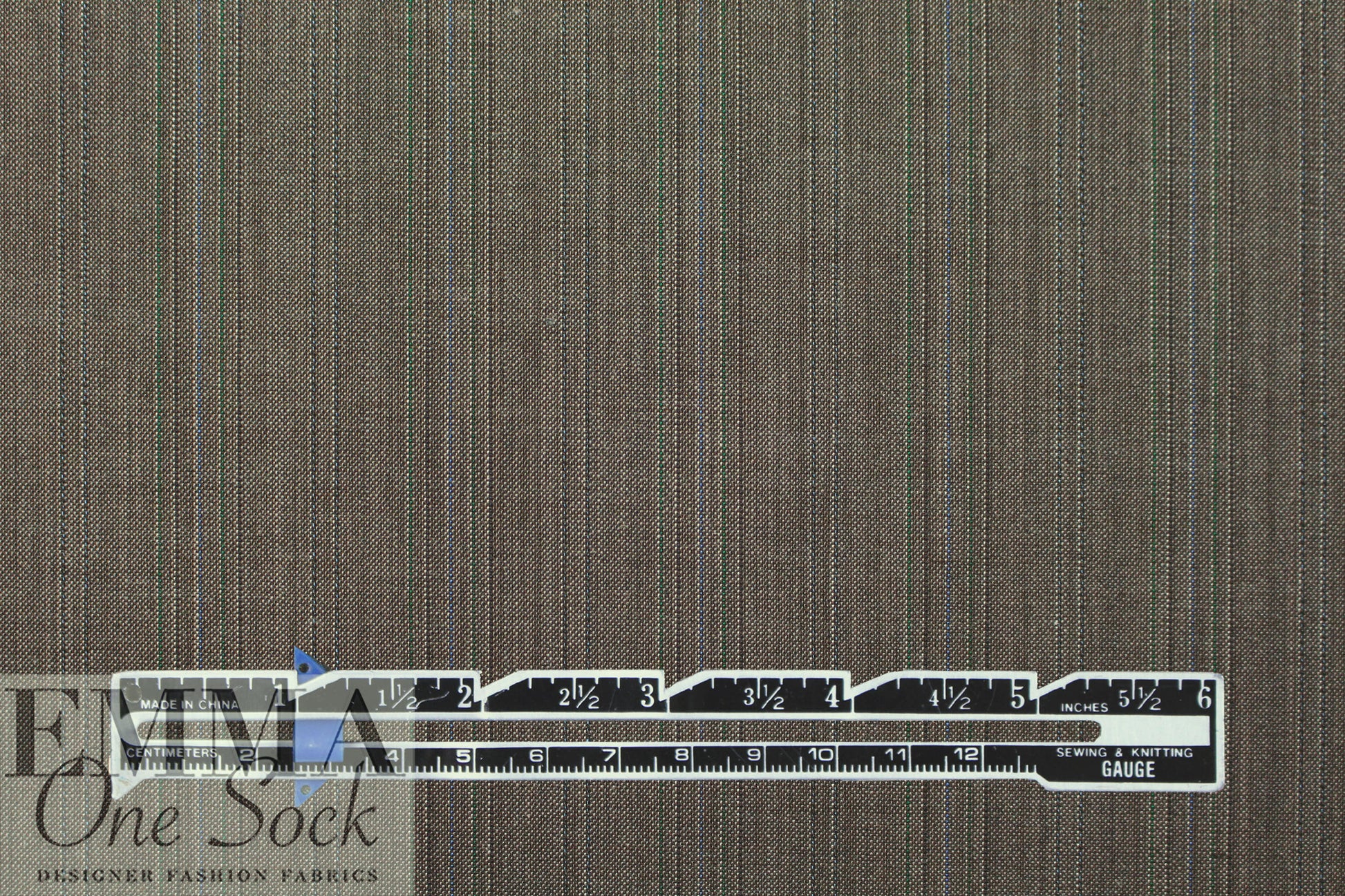 Italian pinstripe tropical wool blend woven - driftwood .875 yds