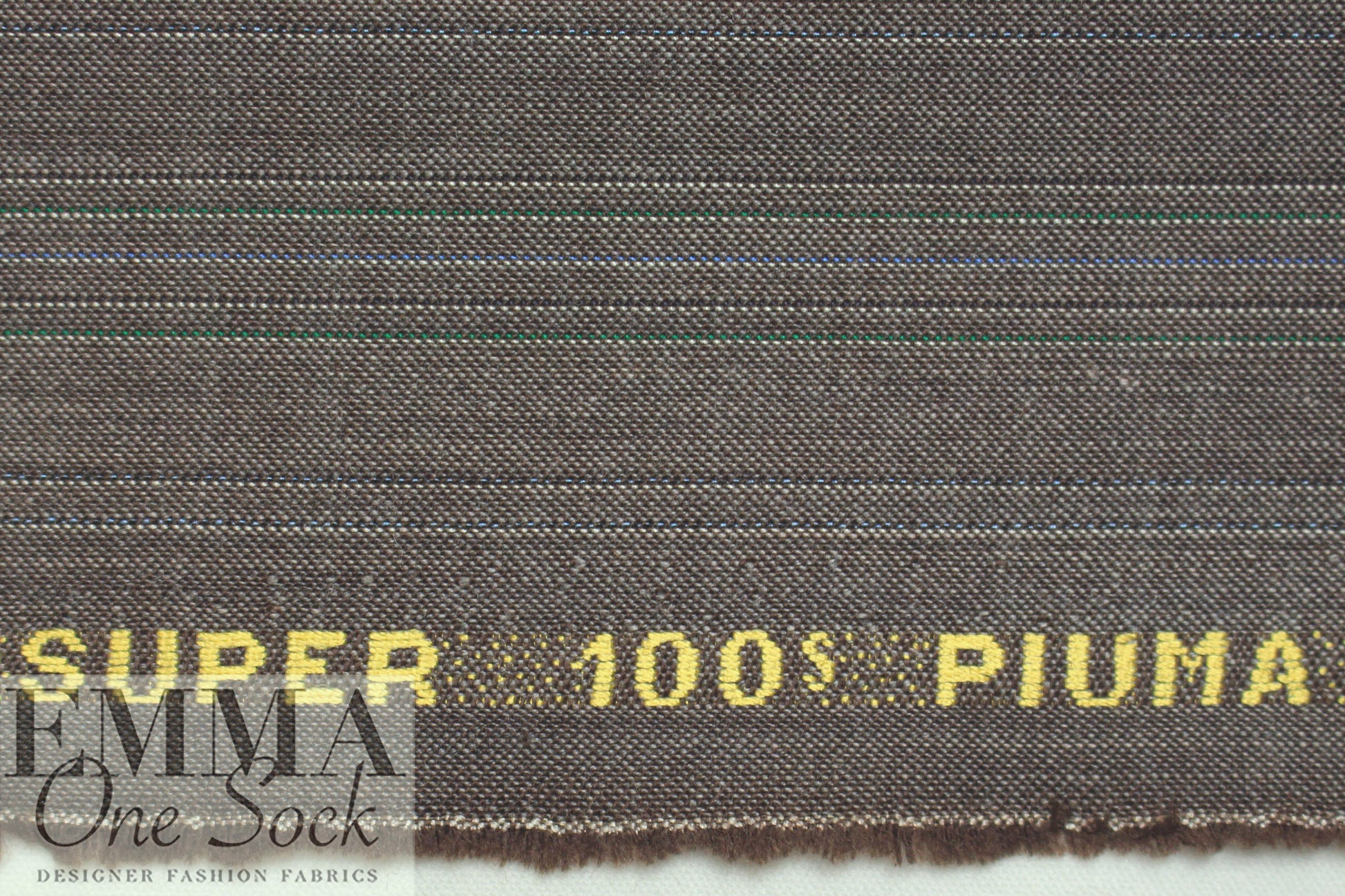 Italian pinstripe tropical wool blend woven - driftwood .75 yds