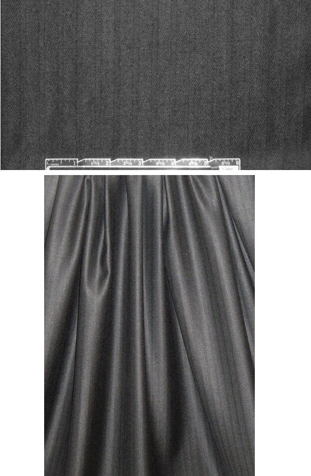 Italian wool herringbone woven - gunmetal 2 yds