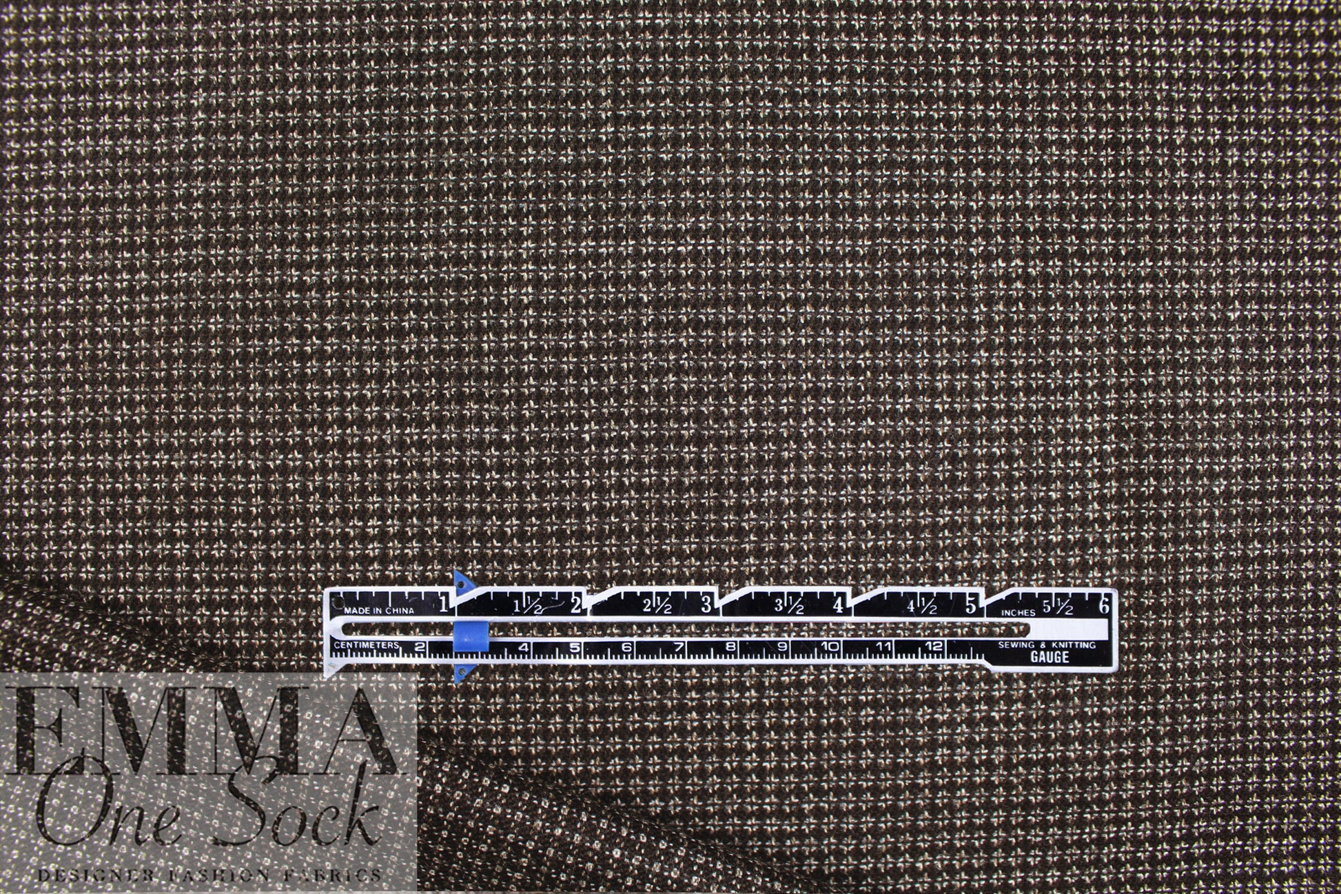 Italian all wool espresso/sand mini-pattern suiting .5 yds